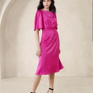 Banana Republic pink satin dress